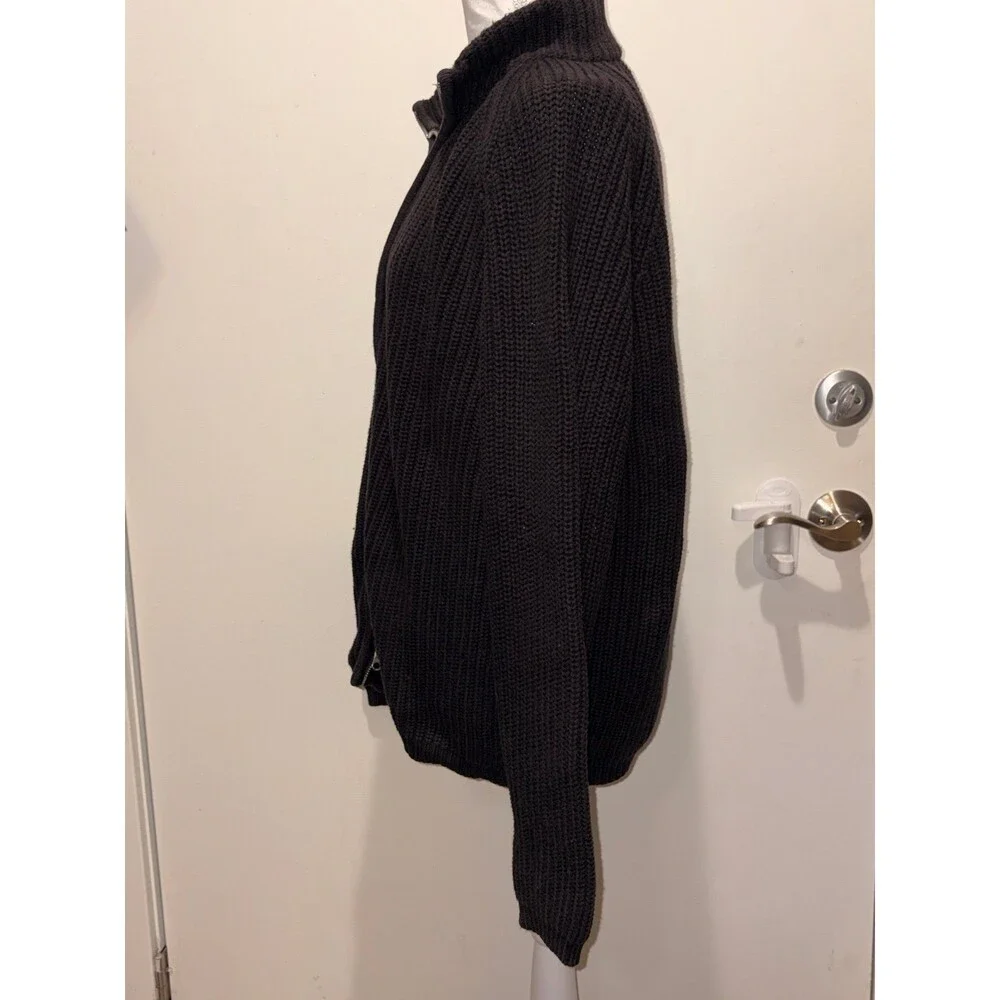 Brandini Le Collezioni 100% Cotton Double Zip Knit Sweater size M GUC - Picture 3 of 5